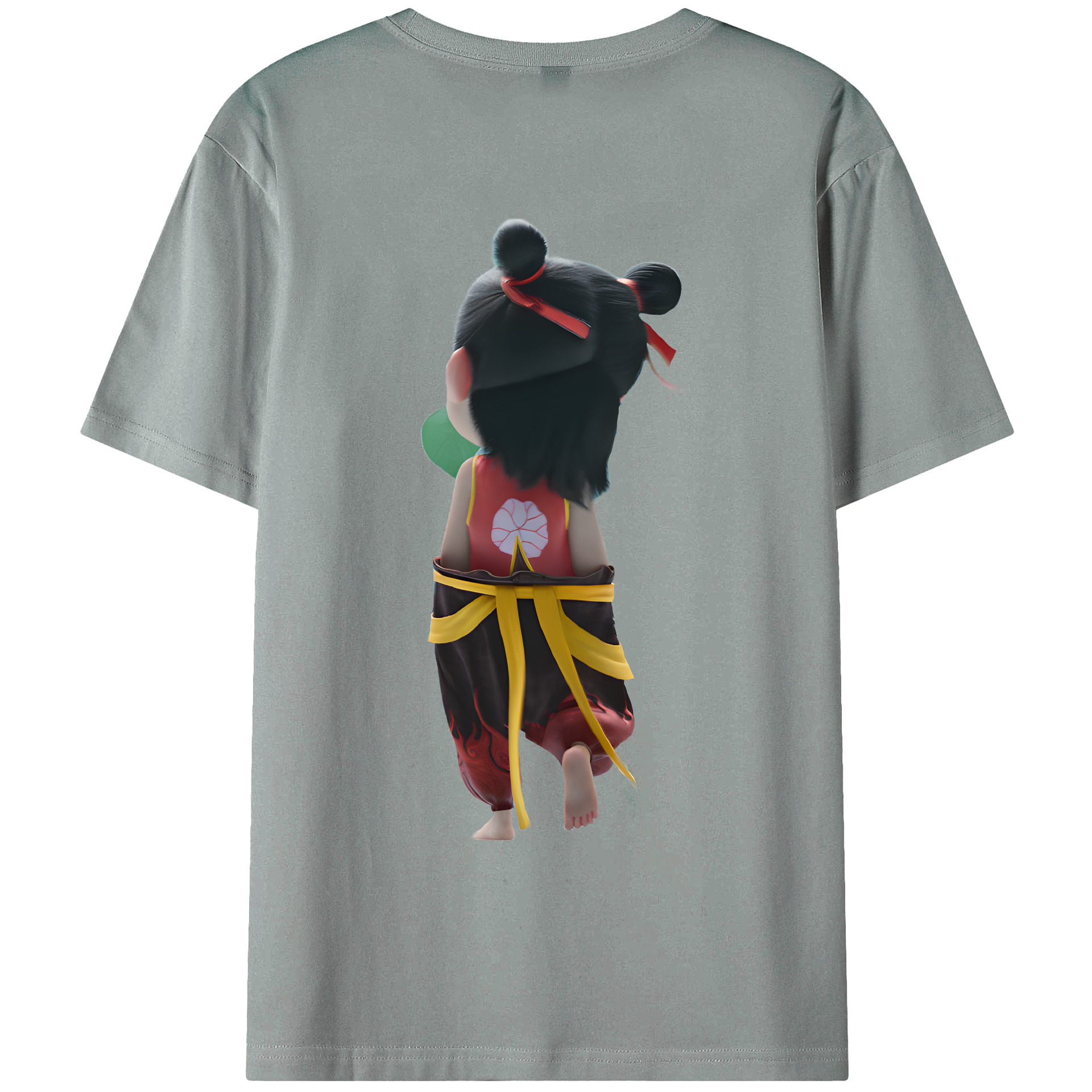 （画像用） Ne Zha 2 ナタ 魔童の大暴れ 綿100％ メンズ半袖Tシャツ（バックプリント） 通気性